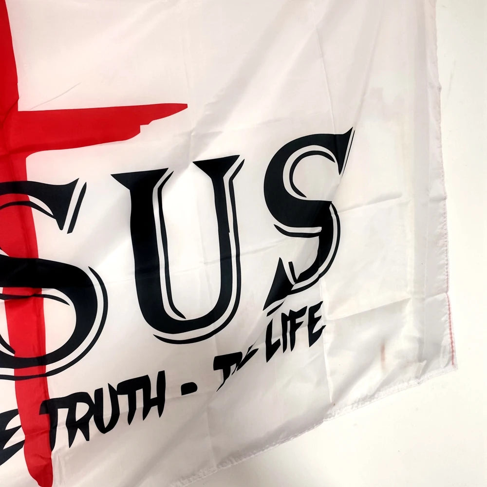 Jesus The Way Truth Life Christian Flag – Faith Banner