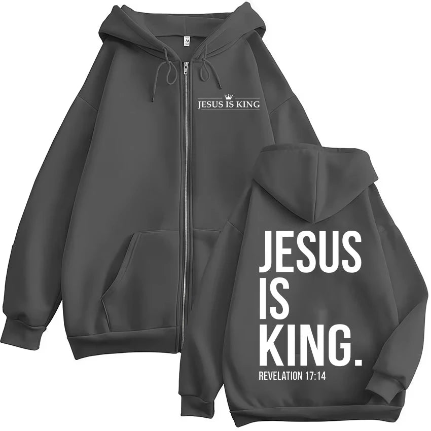 Jesus Is King Zip Hoodie – Christian Streetwear