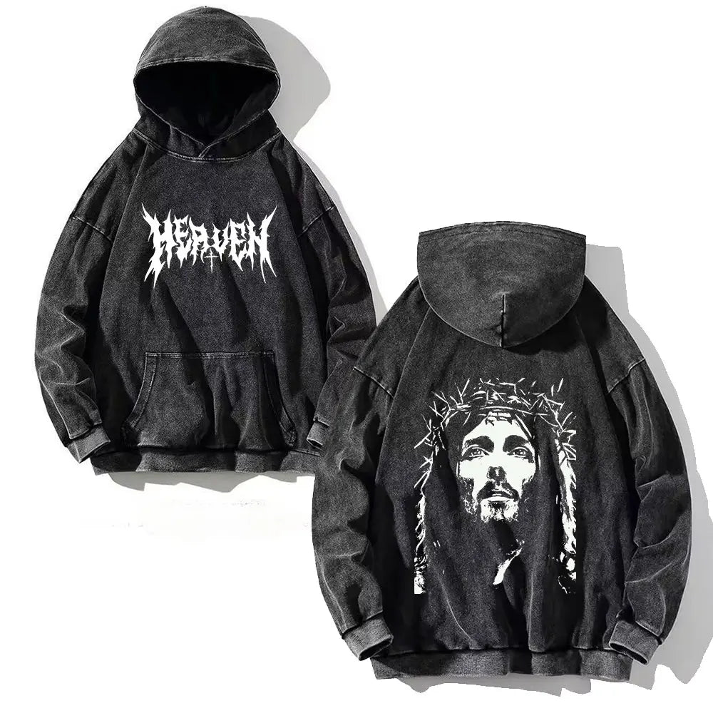 Vintage Cross Hoodie – Y2K Christian Streetwear