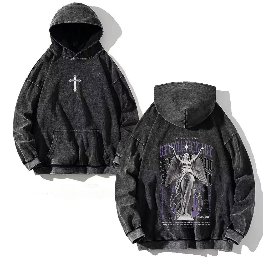 Vintage Cross Hoodie – Y2K Christian Streetwear