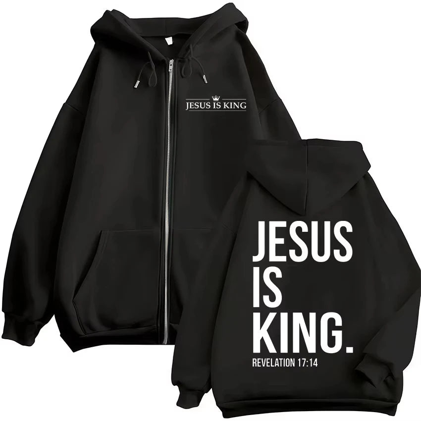 Jesus Is King Zip Hoodie – Christian Streetwear