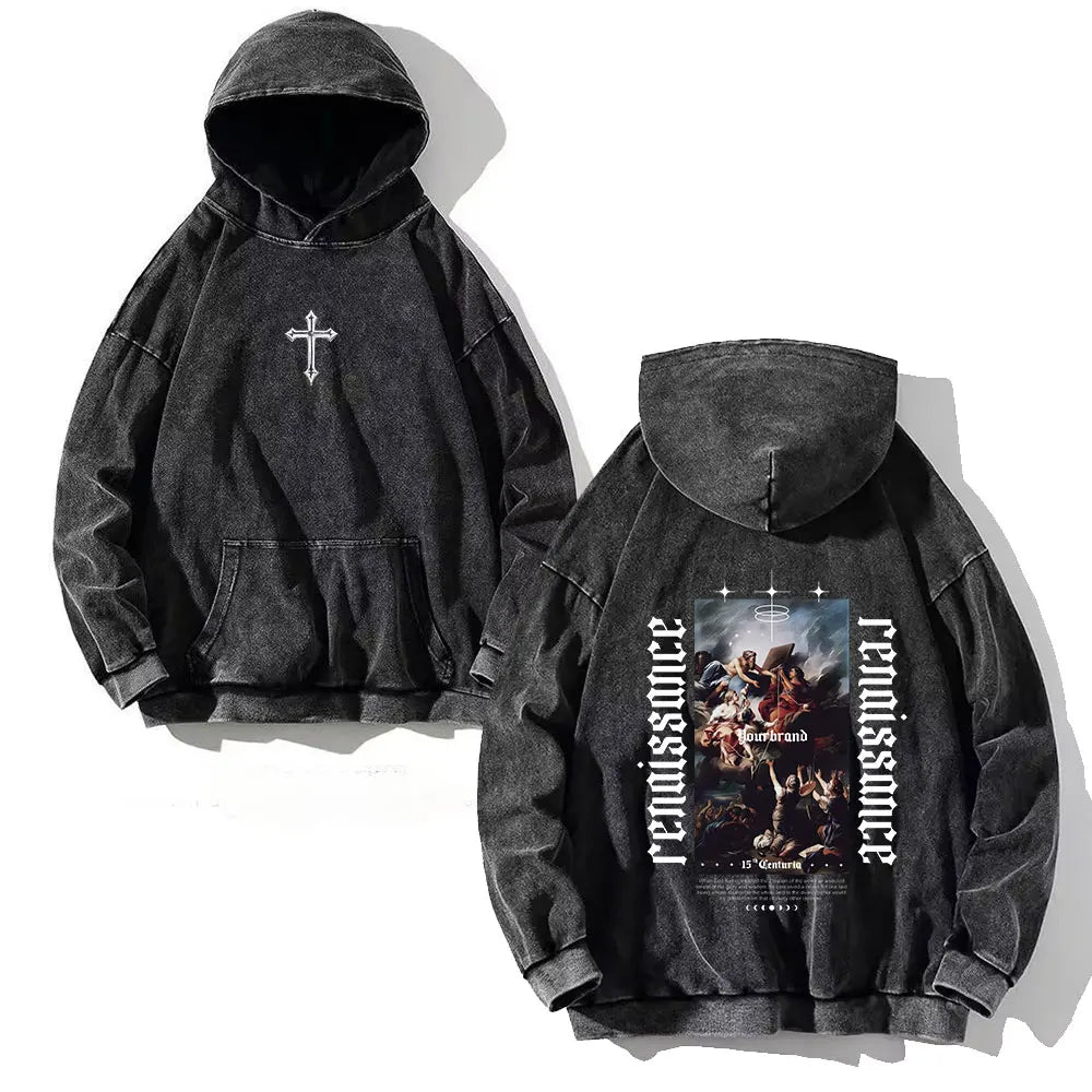 Vintage Cross Hoodie – Y2K Christian Streetwear
