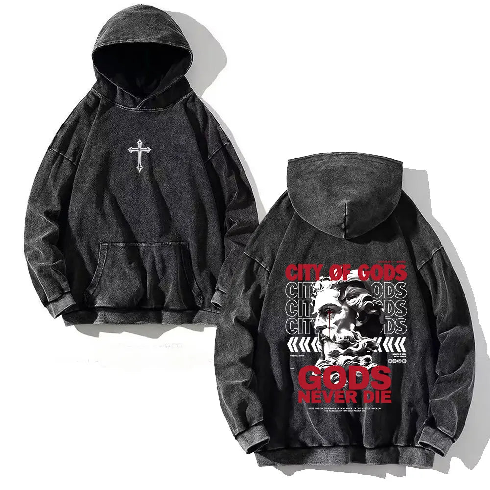 Vintage Cross Hoodie – Y2K Christian Streetwear