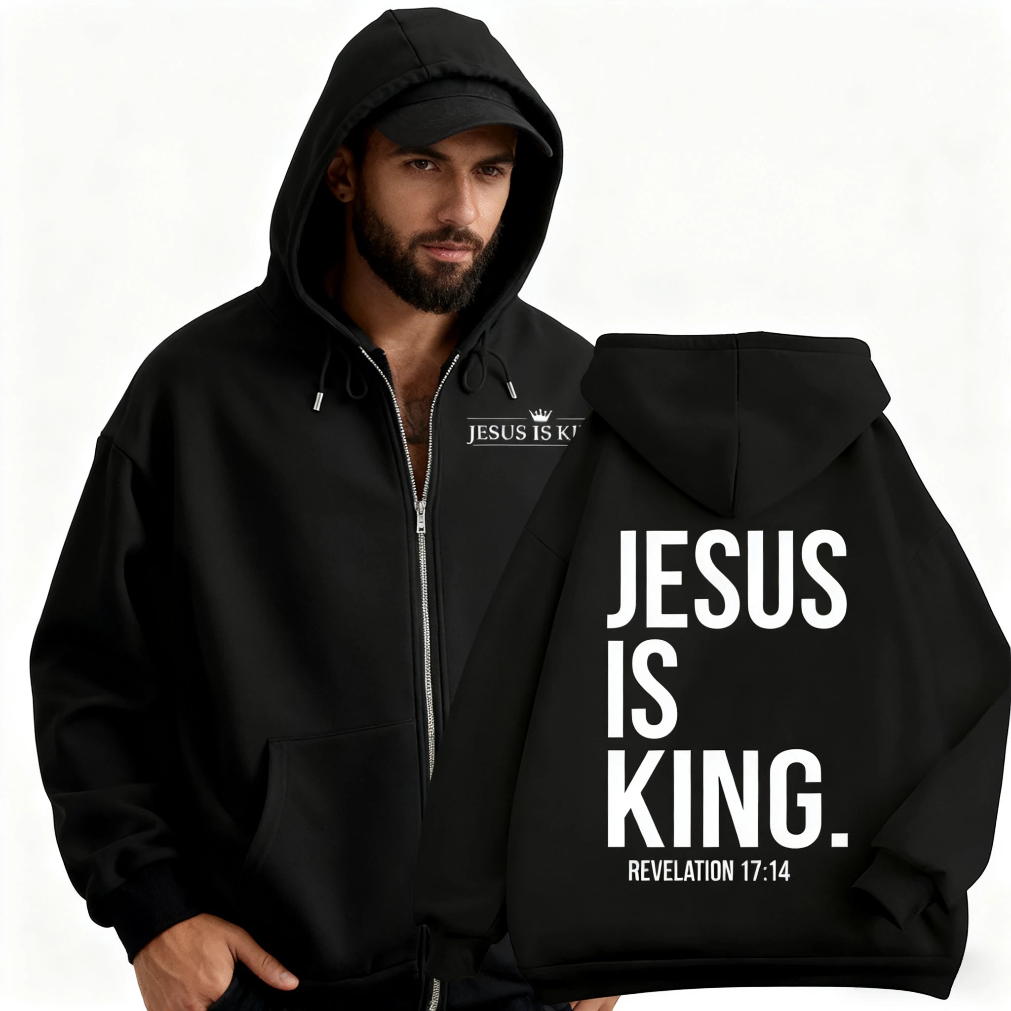 Jesus Is King Zip Hoodie – Christian Streetwear
