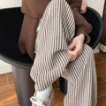 Women’s Striped Wool Wide-Leg Pants – Retro Style