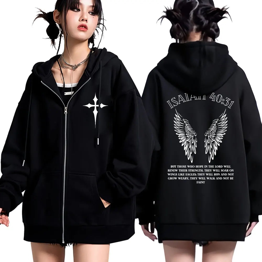 Jesus Wings Bible Verse Hoodie – Christian Streetwear