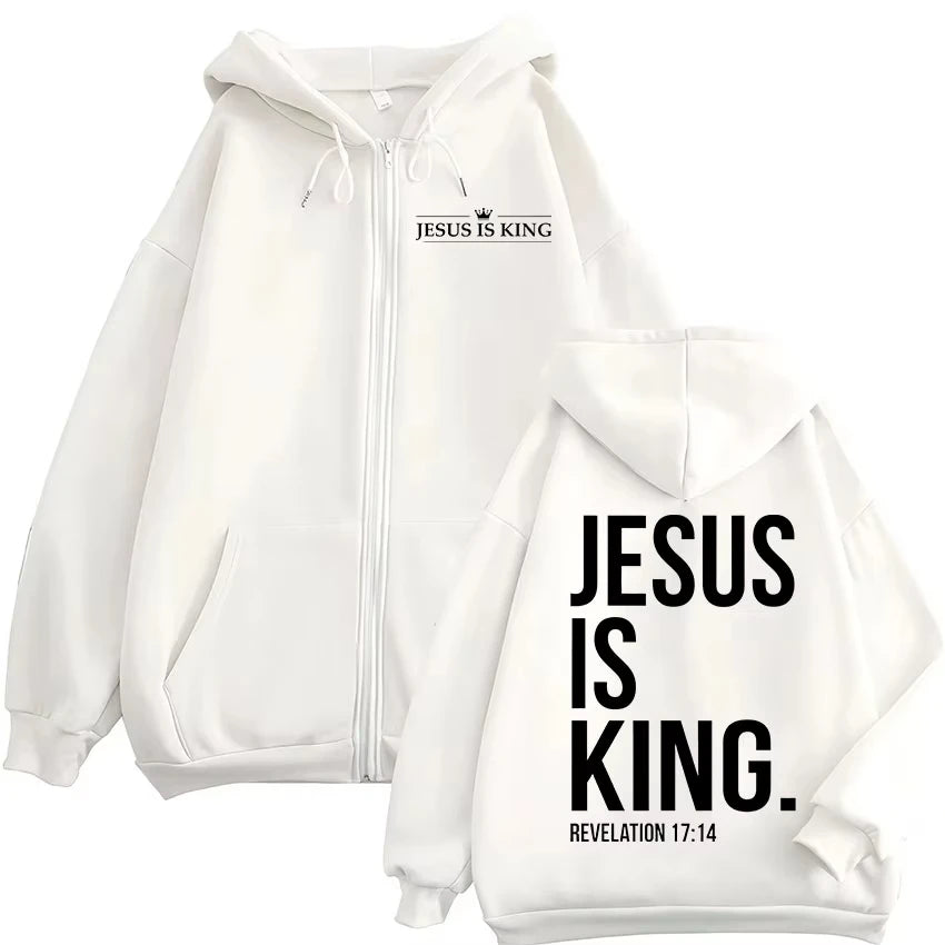 Jesus Is King Zip Hoodie – Christian Streetwear