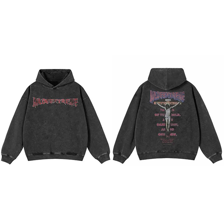 Jesus Letter Washed Hoodie – Christian Streetwear