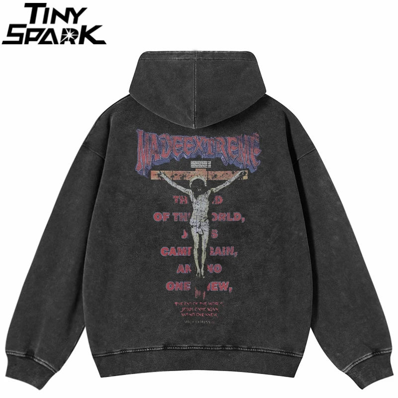 Jesus Letter Washed Hoodie – Christian Streetwear