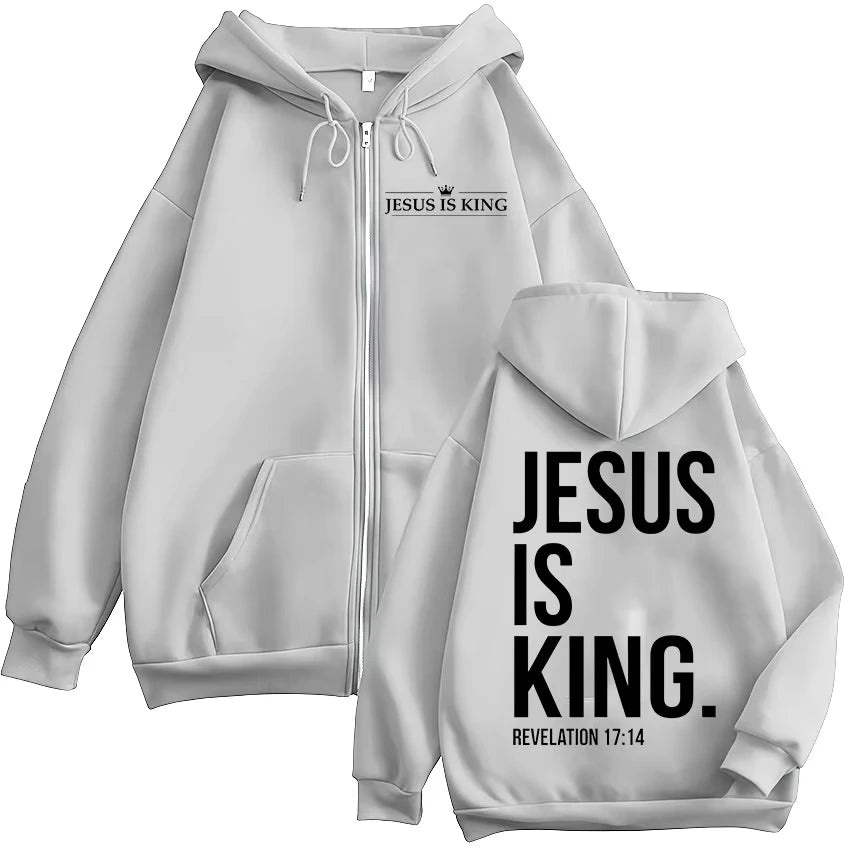 Jesus Is King Zip Hoodie – Christian Streetwear
