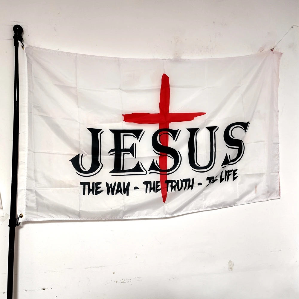 Jesus The Way Truth Life Christian Flag – Faith Banner